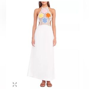 STAUD Kaylee Crochet Bodice Maxi Dress